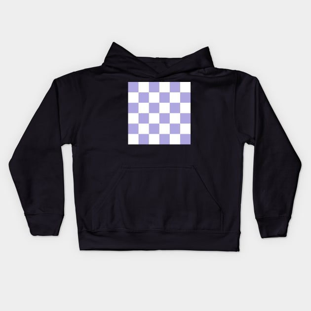 #2 Lilac and white checkerboard print Kids Hoodie by bettyretro